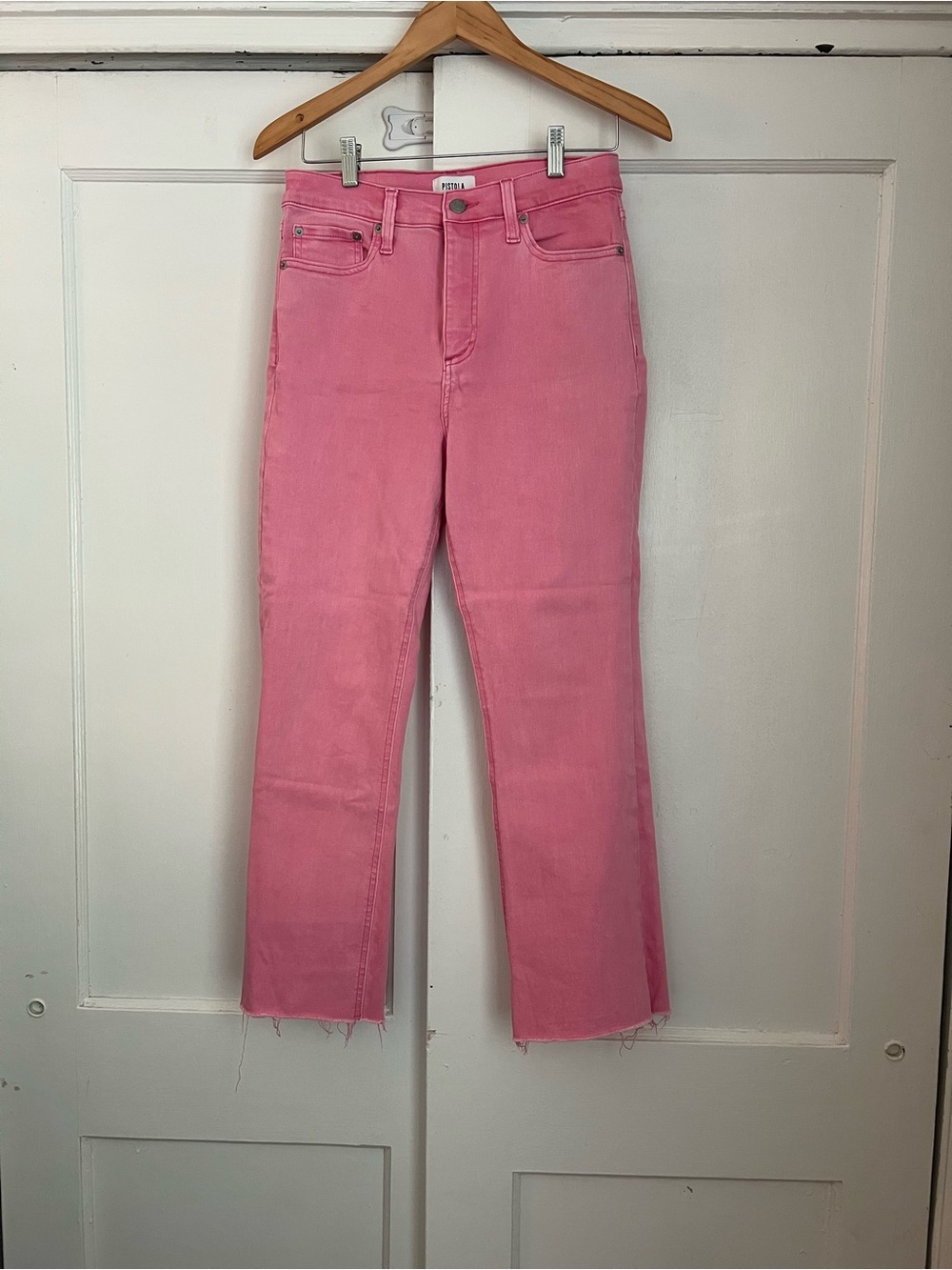 Pistola Lennon High-Rise Crop Flare Jeans Pink Size 29 - Picture 5 of 14